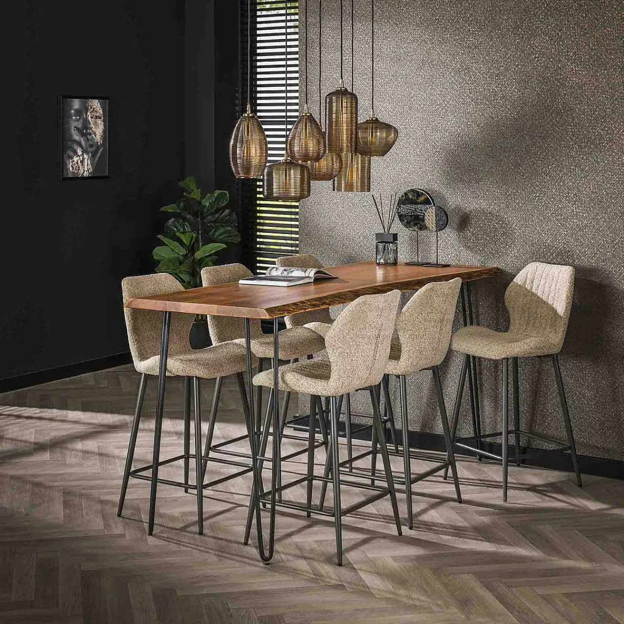 mutoni industrial Barstuhl Boucle Sand> Barhocker & Barstühle
