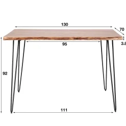 mutoni industrial Bartisch Edge Akazie Natur 130> Bartische