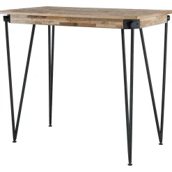 mutoni vintage Bar-Tisch Harry Teak Weiss Metall Schwarz 120X70> Bartische