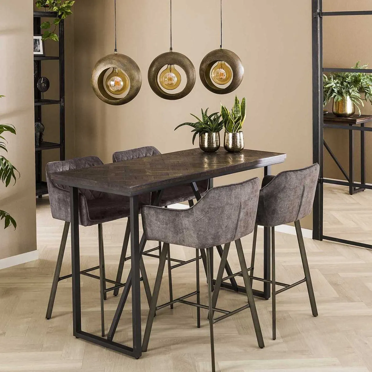 mutoni industrial Bartisch Vine Teak 140X60> Bartische