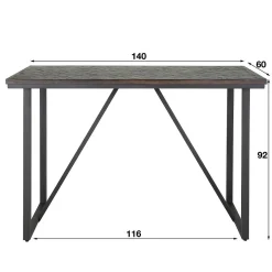 mutoni industrial Bartisch Vine Teak 140X60><noscript><img width=