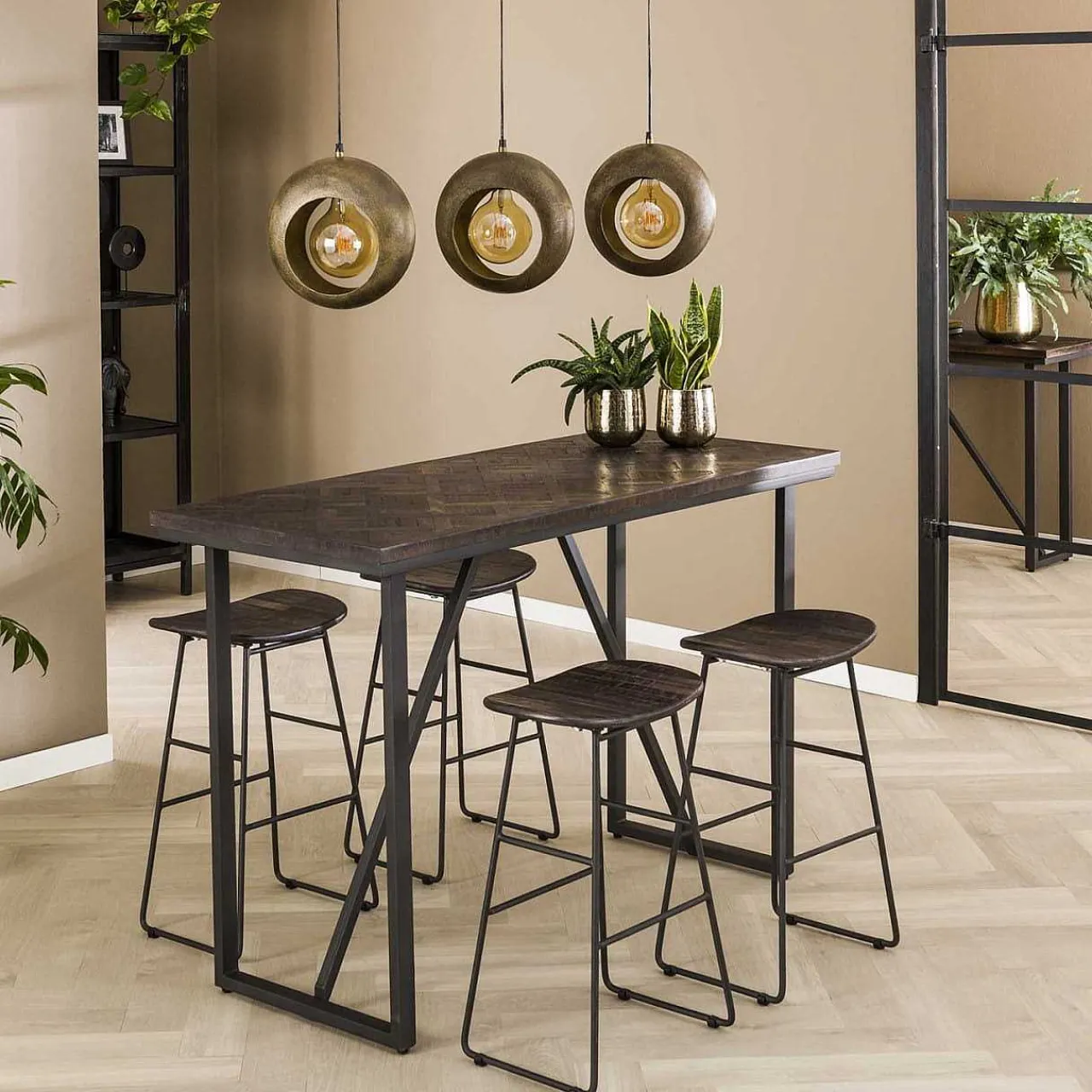 mutoni industrial Bartisch Vine Teak 140X60> Bartische