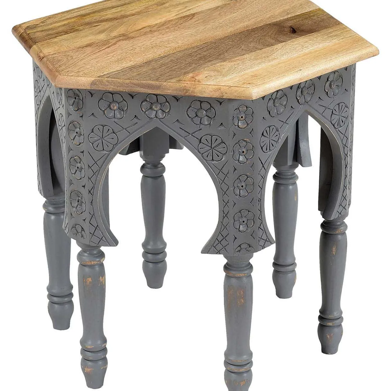 mutoni pleasure Beistelltisch Akola Mango Natur Grau 45X45> Beistelltische