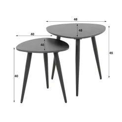 mutoni industrial Beistelltisch Dreieckform Keramik Schwarz (2Er-Set)> Beistelltische