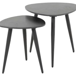 mutoni industrial Beistelltisch Dreieckform Keramik Schwarz (2Er-Set)> Beistelltische