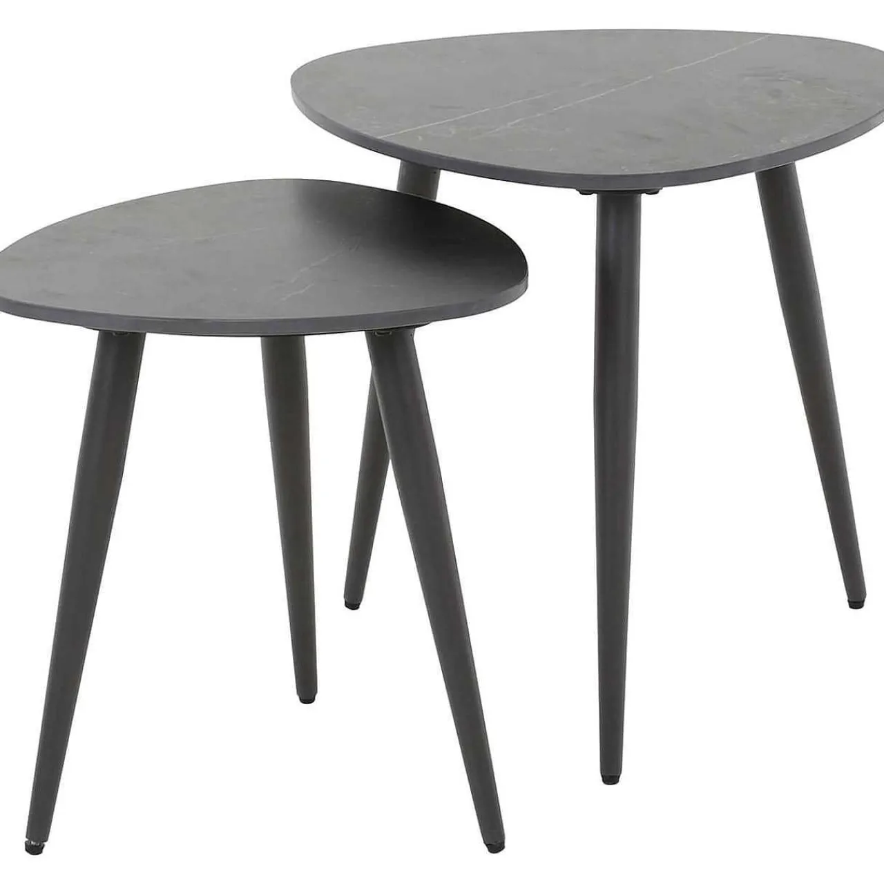 mutoni industrial Beistelltisch Dreieckform Keramik Schwarz (2Er-Set)> Beistelltische