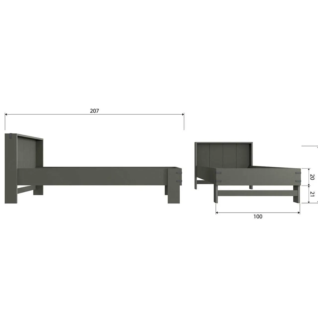 mutoni living Bett Bobby Kiefer Forest 90X200> Betten