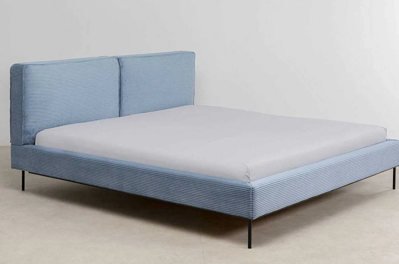 KARE Design Bett East Side Cord Blau 160X200> Betten