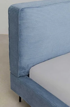 KARE Design Bett East Side Cord Blau 180X200> Betten