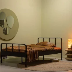 mutoni living Bett Mees Metall Schwarz 120X200> Betten