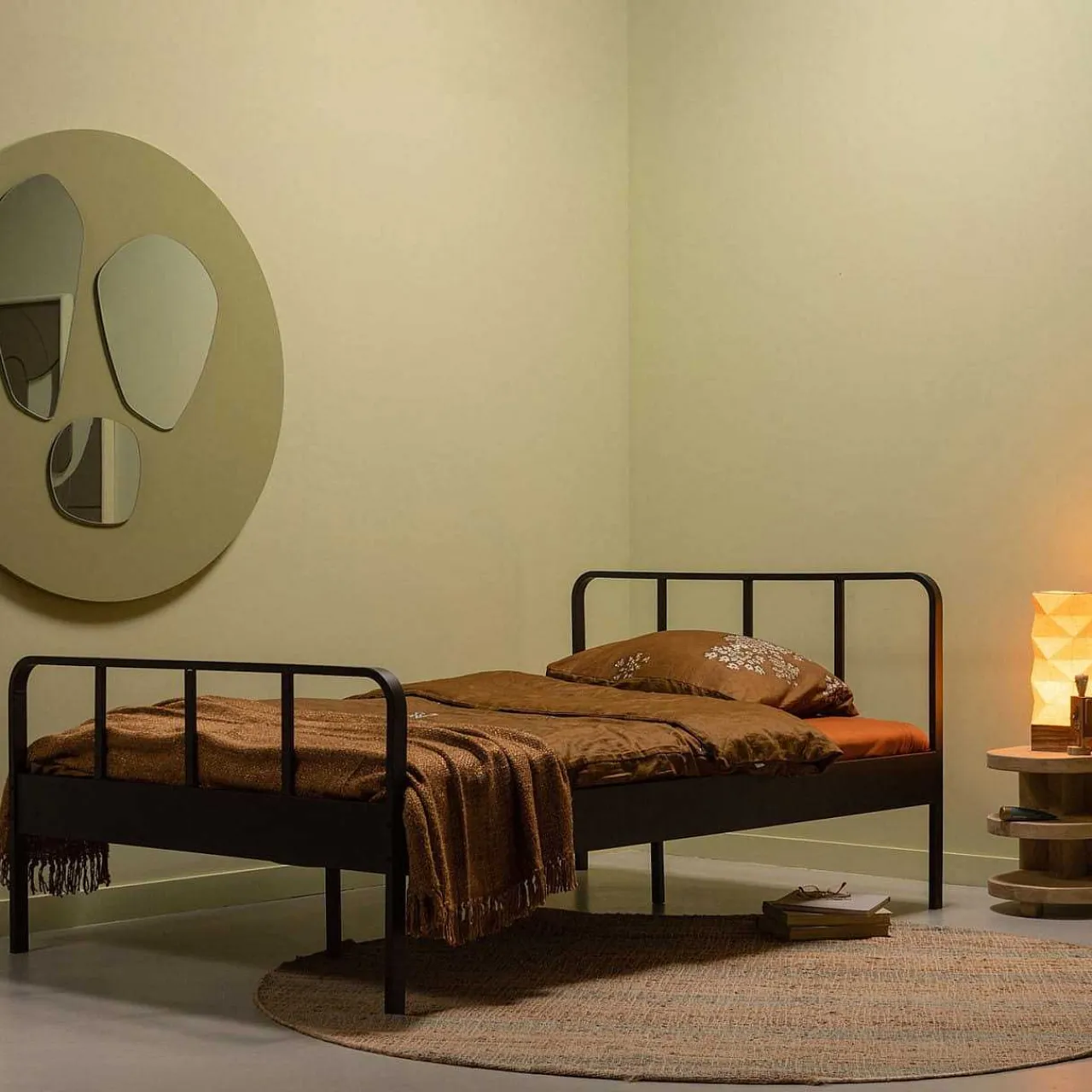 mutoni living Bett Mees Metall Schwarz 120X200> Betten