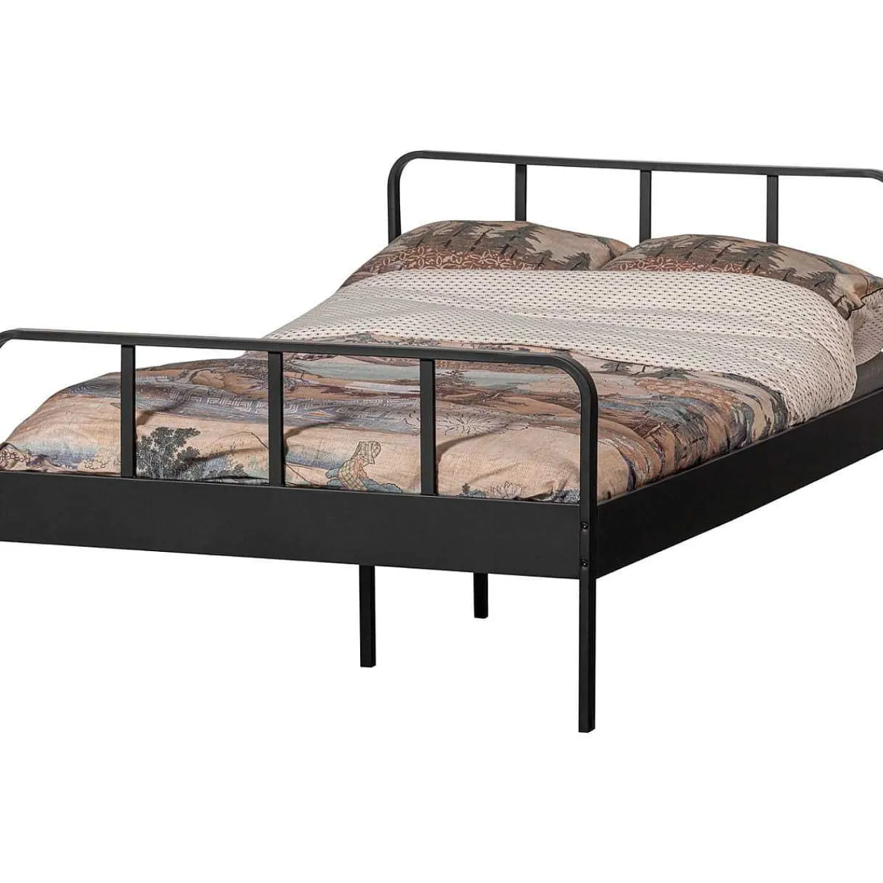 mutoni living Bett Mees Metall Schwarz 120X200> Betten