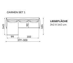 befame Bettsofa Carmen Picasso 5 E 277-303X165> Bettsofas