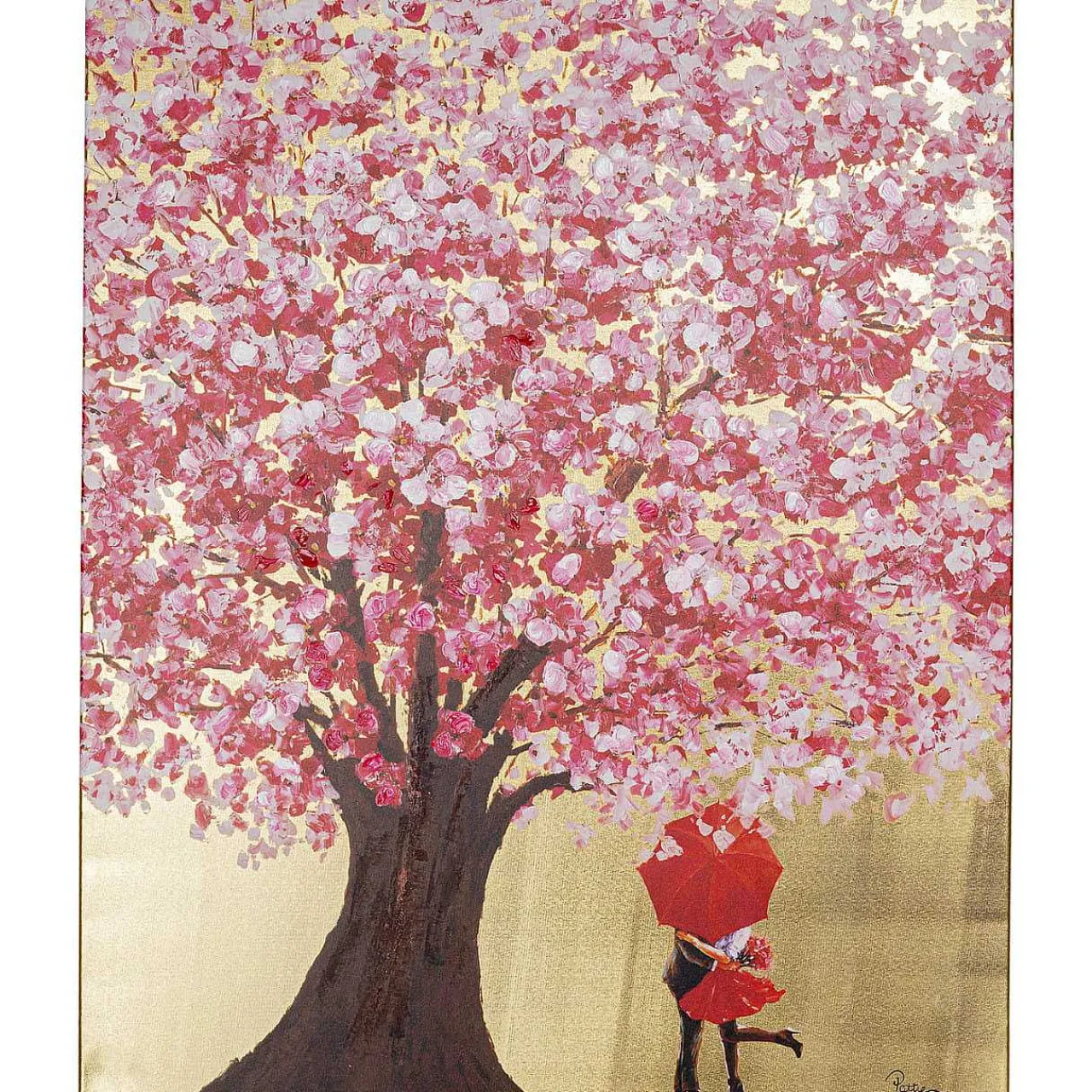 KARE Design Bild Touched Flower Couple Gold Pink 100X80Cm> Ölbilder