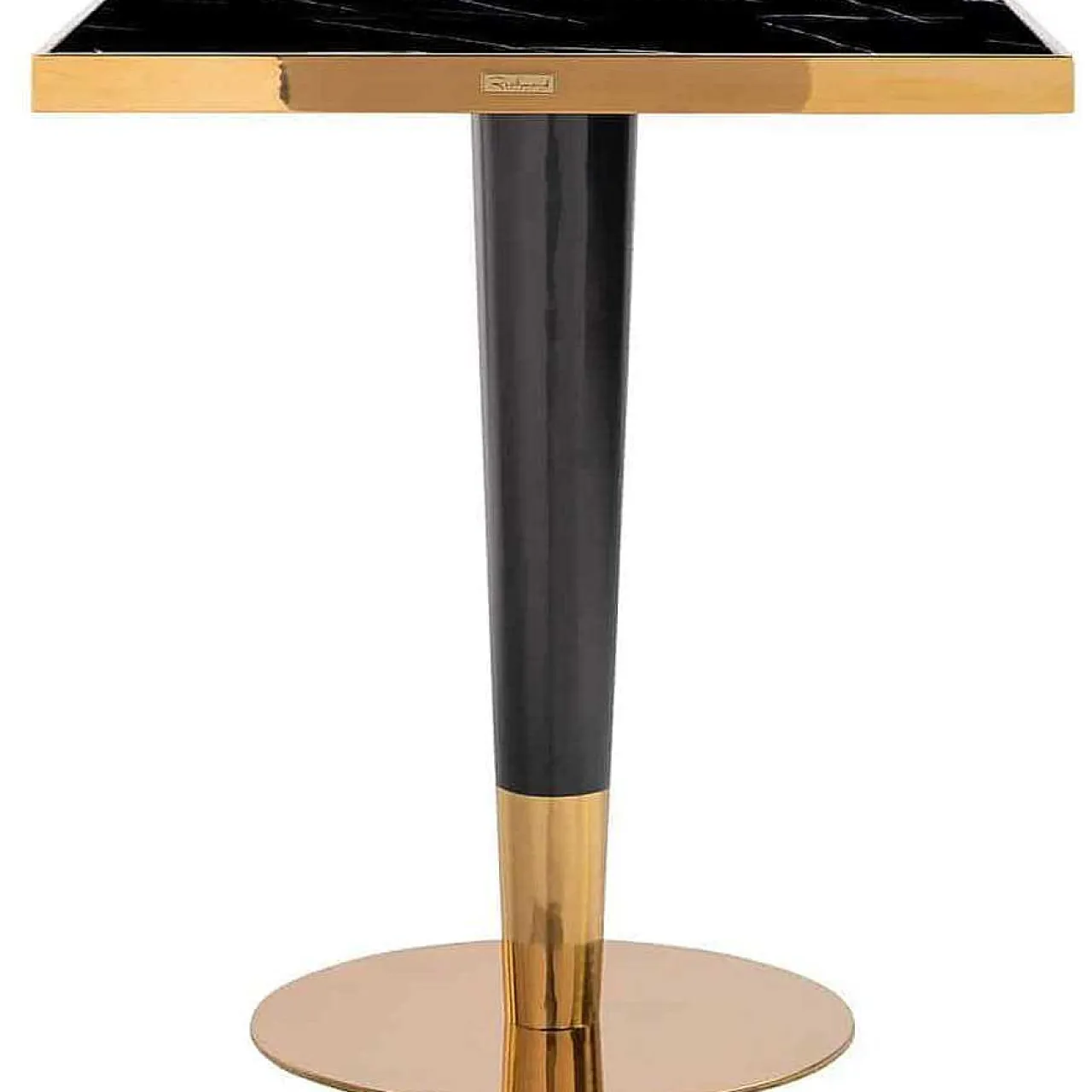 Richmond Interiors Bistrotisch Can Roca Schwarz Gold 70> Bistrotische