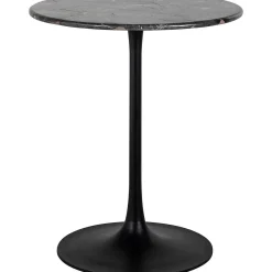Richmond Interiors Bistrotisch Carlten Marmor Schwarz Rund 65> Bistrotische