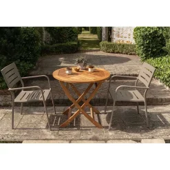 mutoni living Bistrotisch Folding Rund Teak 80X80> Garten Klapptische