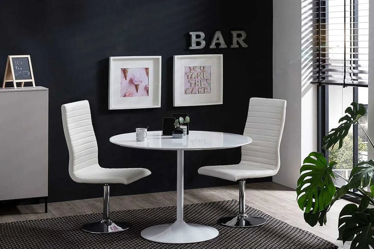 mutoni casual Bistrotisch Rund Weiss Hochglanz 110X110Cm> Bistrotische