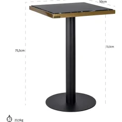Richmond Interiors Bistrotisch Zenza Marmor 50X50><noscript><img width=