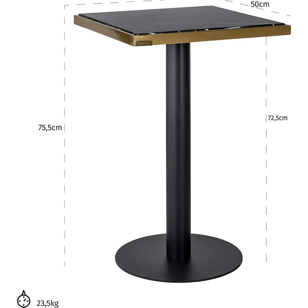 Richmond Interiors Bistrotisch Zenza Marmor 50X50> Bistrotische