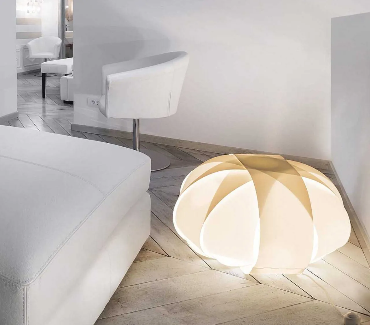 mutoni lifestyle Bodenleuchte Ellipse Weiss> Bodenleuchten