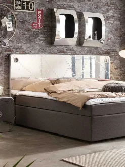 mutoni sweet home Boxspringbett Mit Kopfteil Aero Dunkelgrau 220> Betten