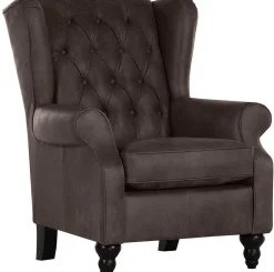 mutoni prime Chesterfield Ohrensessel Chelsea Braun> Ohrensessel