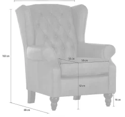 mutoni prime Chesterfield Ohrensessel Chelsea Braun><noscript><img width=