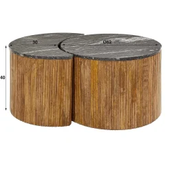 mutoni industrial Couchtisch Half Moon Midnight Marmor (2Er-Set)><noscript><img width=