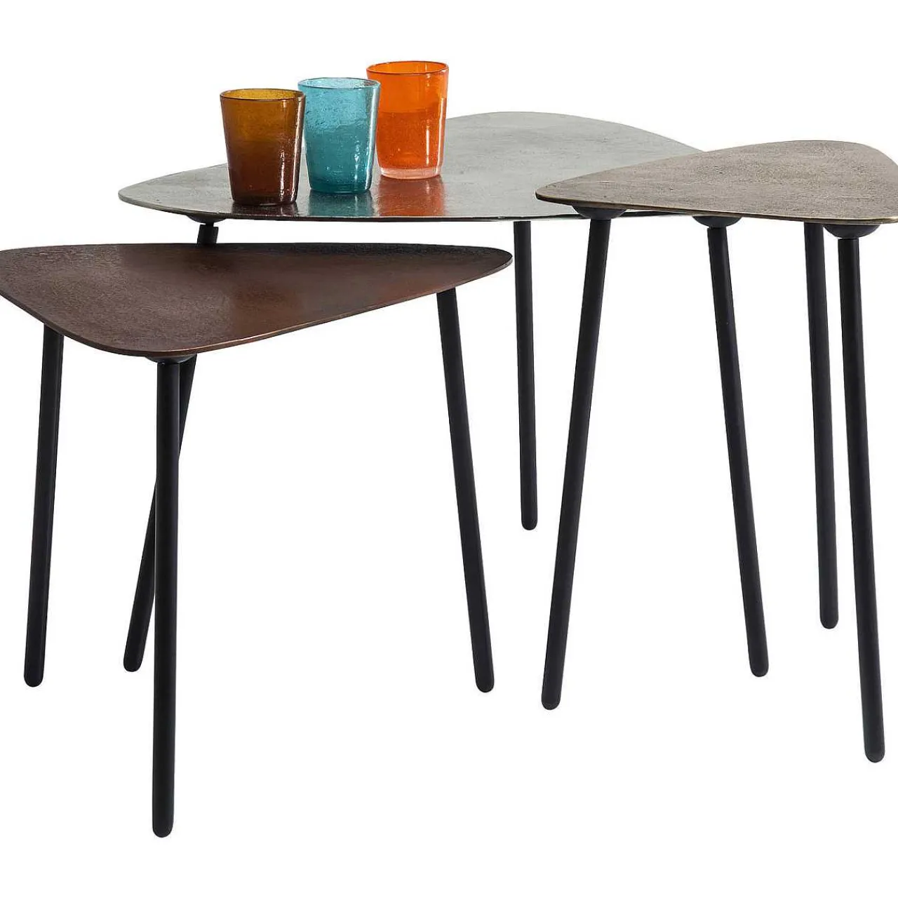 KARE Design Couchtisch Loft Triangle Vintage (3/Set)> Couchtische