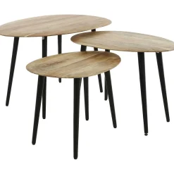 mutoni industrial Couchtisch Organic Akazie Natur (3Er-Set)> Wohnzimmer
