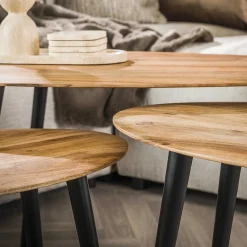 mutoni industrial Couchtisch Organic Akazie Natur (3Er-Set)><noscript><img width=