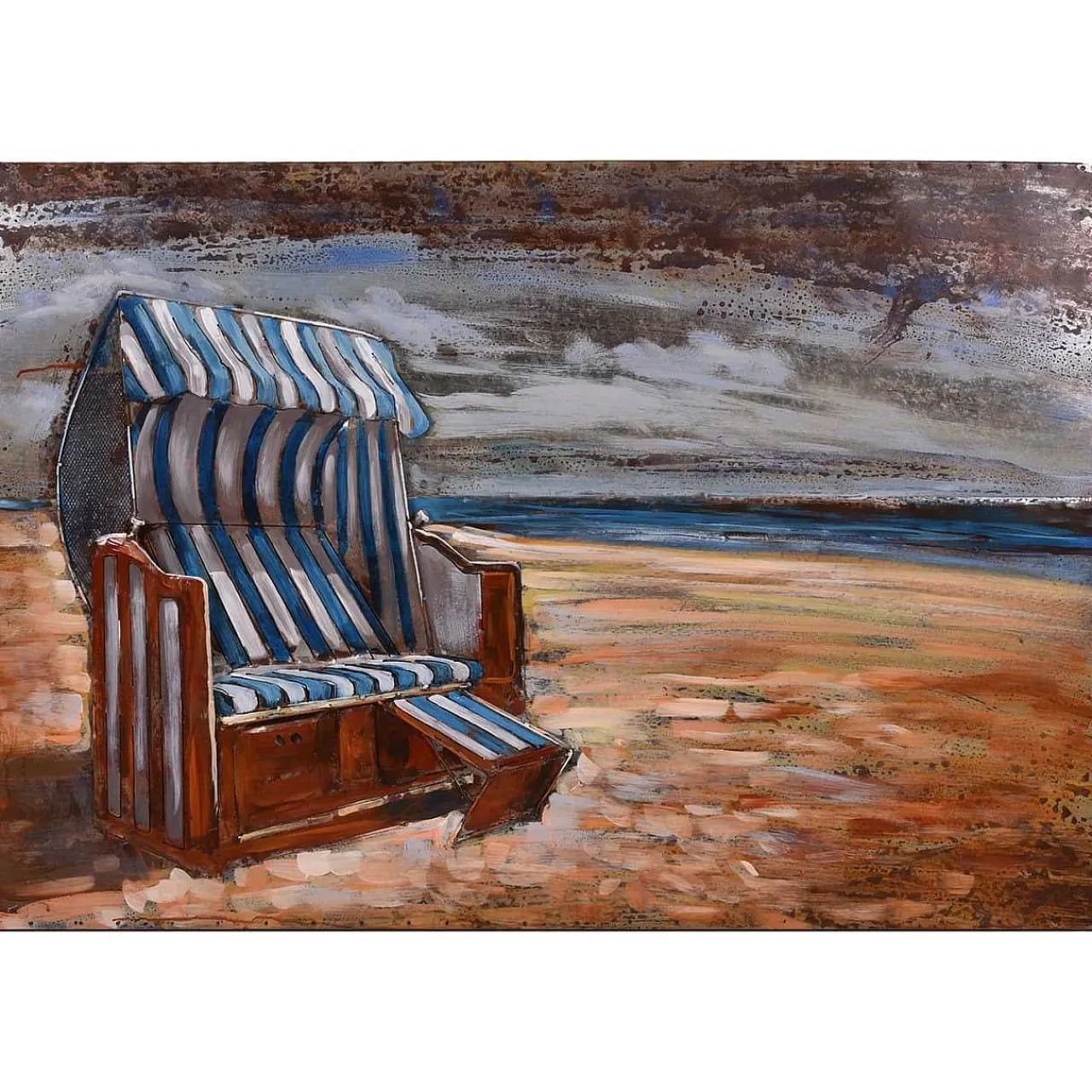 mutoni pleasure 3D Metallbild Strandkorb Visionik 120X80> Mutoniart