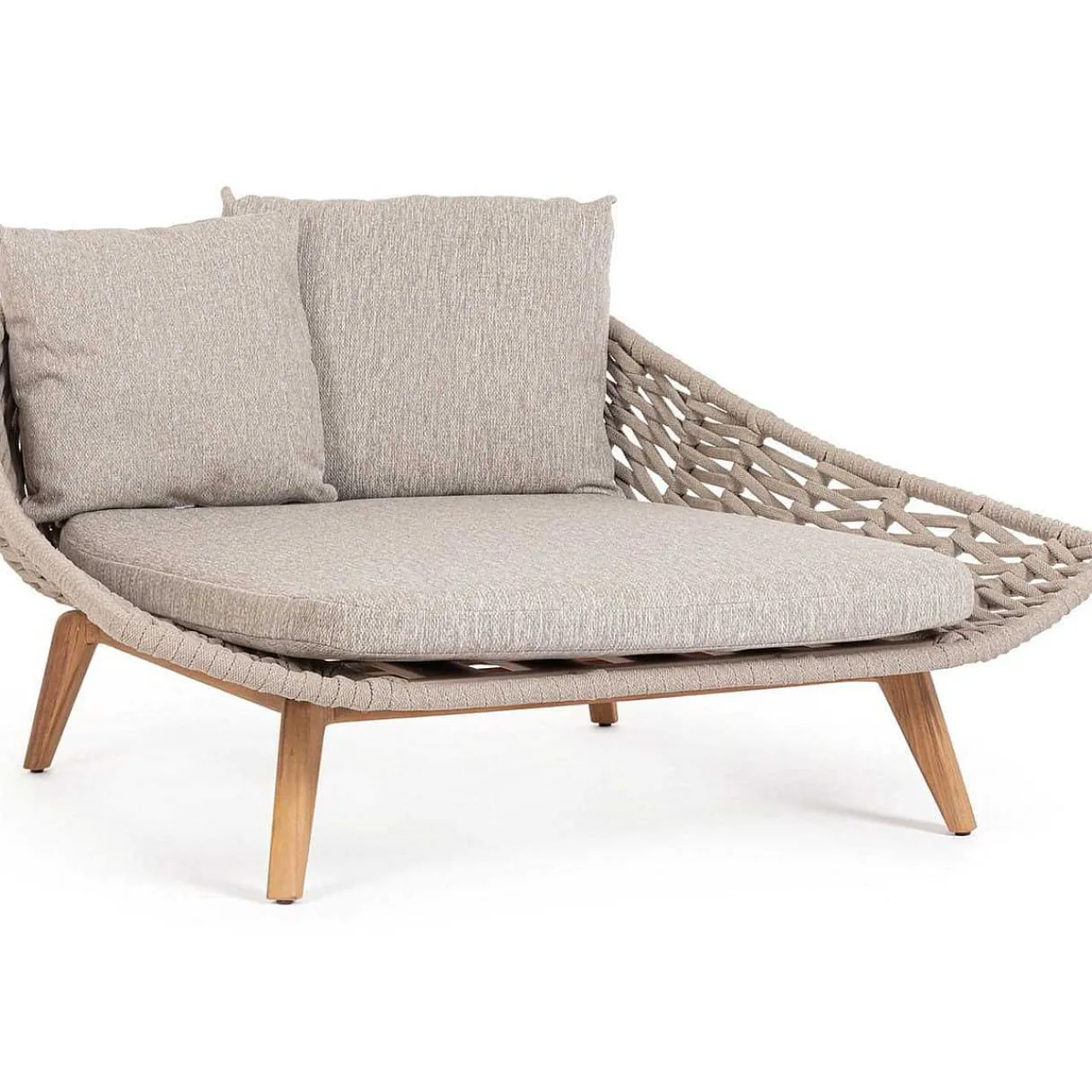 mutoni lifestyle Daybed Tamires Mit Kissen Teakholz Beige 136X161> Daybeds Und Sonneninseln
