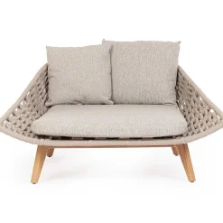 mutoni lifestyle Daybed Tamires Mit Kissen Teakholz Beige 136X161><noscript><img width=