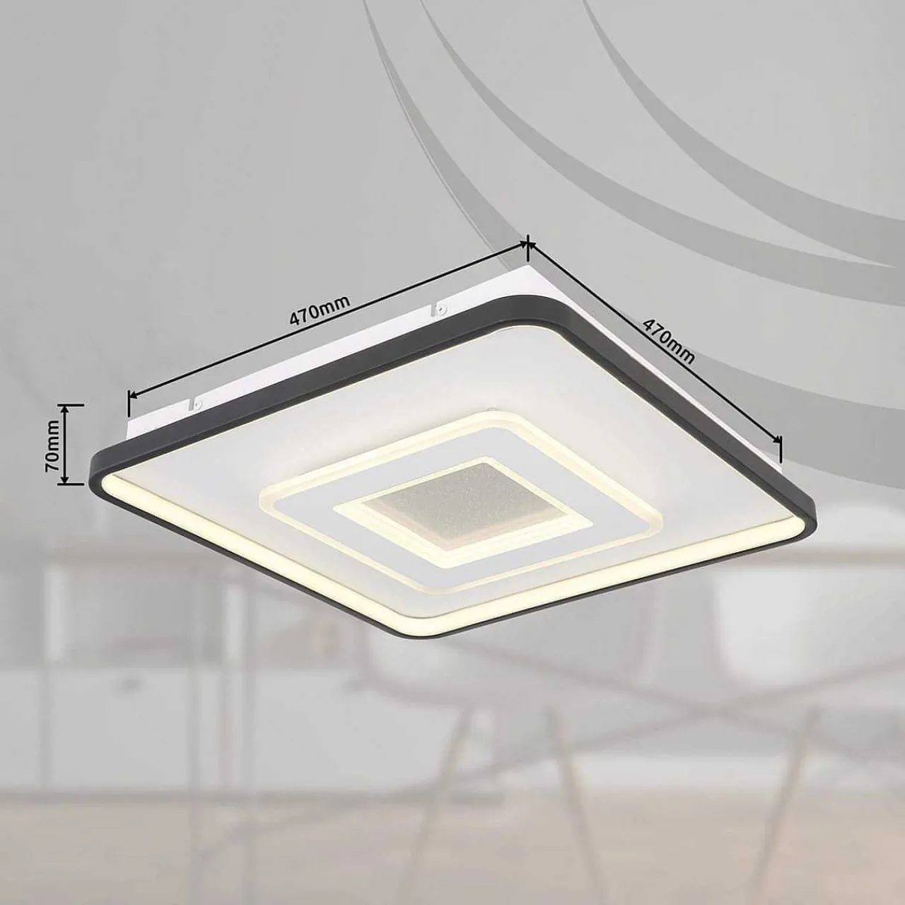 mutoni light Deckenleuchte Brienna Metall Schwarz Weiss Matt Led 47> Led-Deckenleuchten