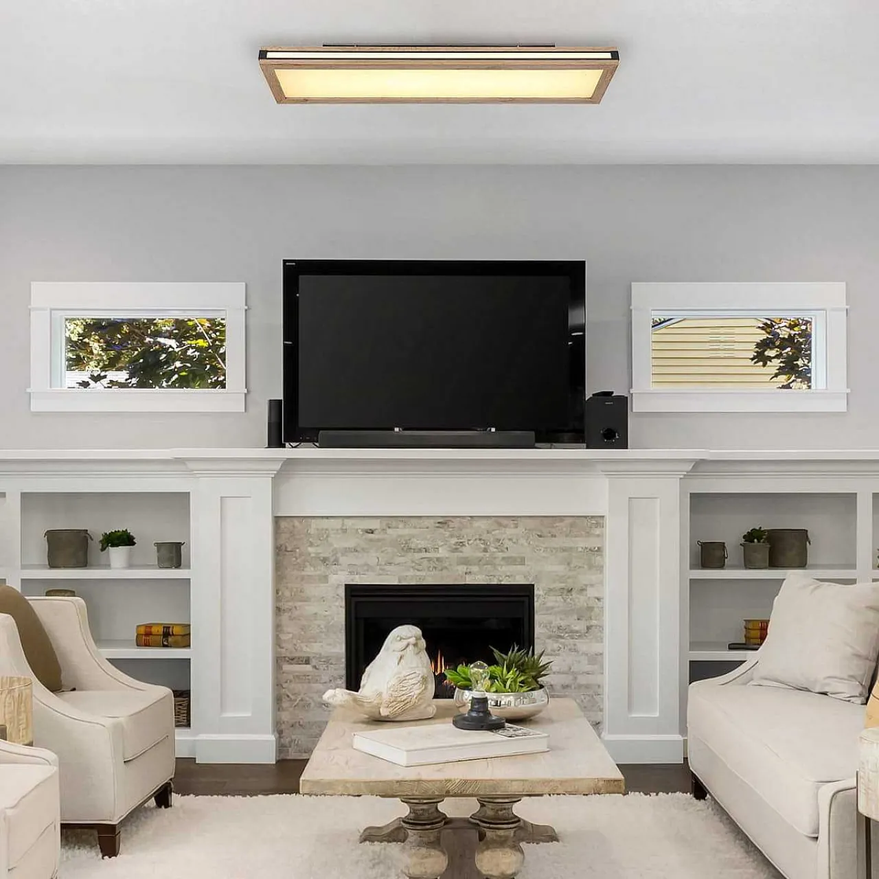 mutoni light Deckenleuchte Carla Metall Natur Weiss Led 80> Led-Deckenleuchten