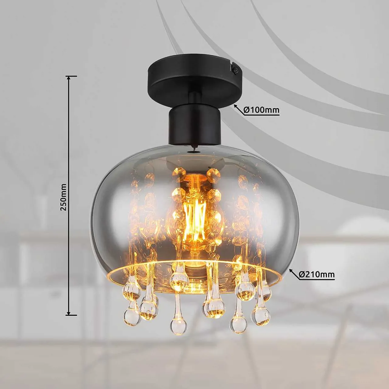 mutoni light Deckenleuchte Corry Metall Schwarz Matt 1Xe27 Led> Led-Deckenleuchten