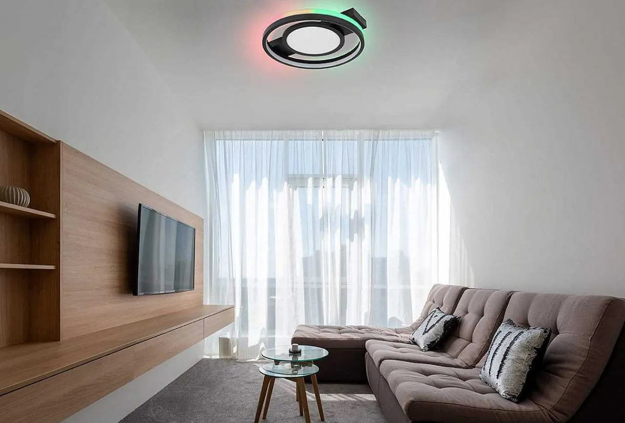 mutoni light Deckenleuchte Gisell Metall Schwarz Matt Led> Led-Deckenleuchten