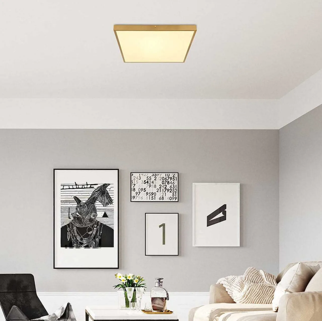 mutoni light Deckenleuchte Tibey Metall Messing Matt Led 45> Led-Deckenleuchten