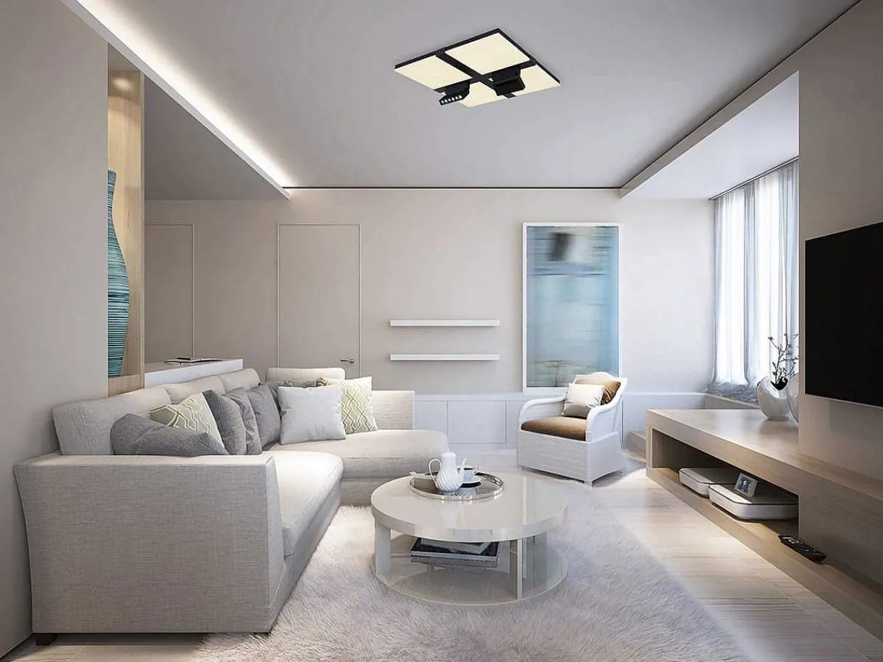 mutoni light Deckenleuchte Villsi Metall Weiss Matt Led> Led-Deckenleuchten