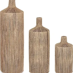 mutoni lifestyle Deko-Flasche Dekor Phetra Natur Rund (3Er-Set)> Deko Objekte