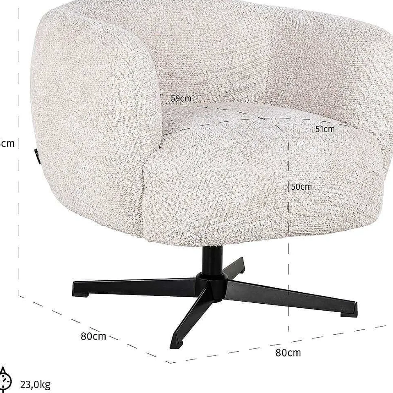 Richmond Interiors Drehsessel Estelle Be Lovely Cream> Design Sessel