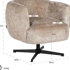 Richmond Interiors Drehsessel Estelle Sheep Nature><noscript><img width=