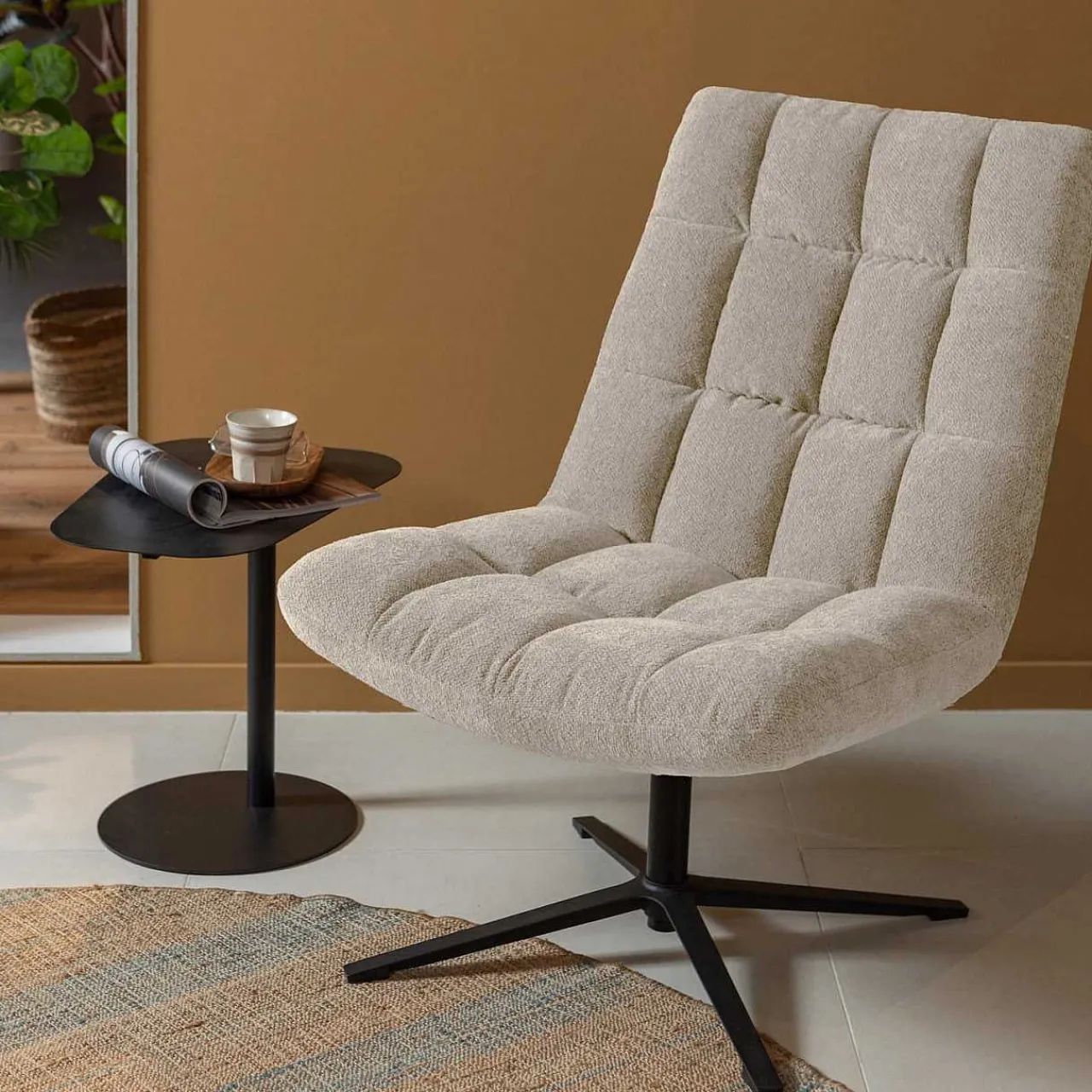 mutoni living Drehsessel Job Boucle Sand> Design Sessel