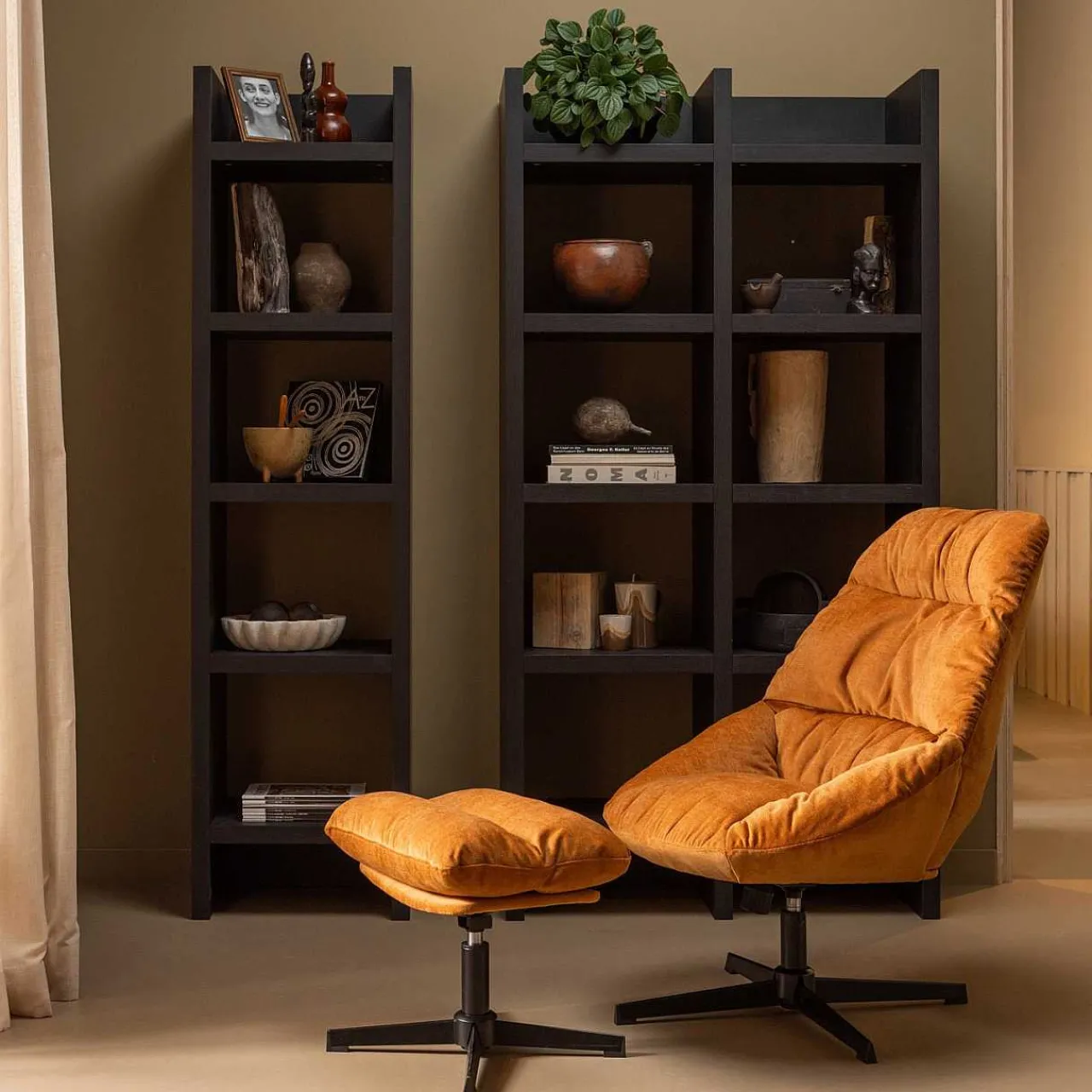 mutoni living Drehsessel Mit Hocker Yaro Ginger> Design Sessel