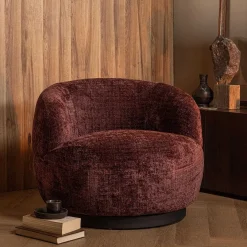mutoni living Drehsessel Woolly Aubergine> Design Sessel