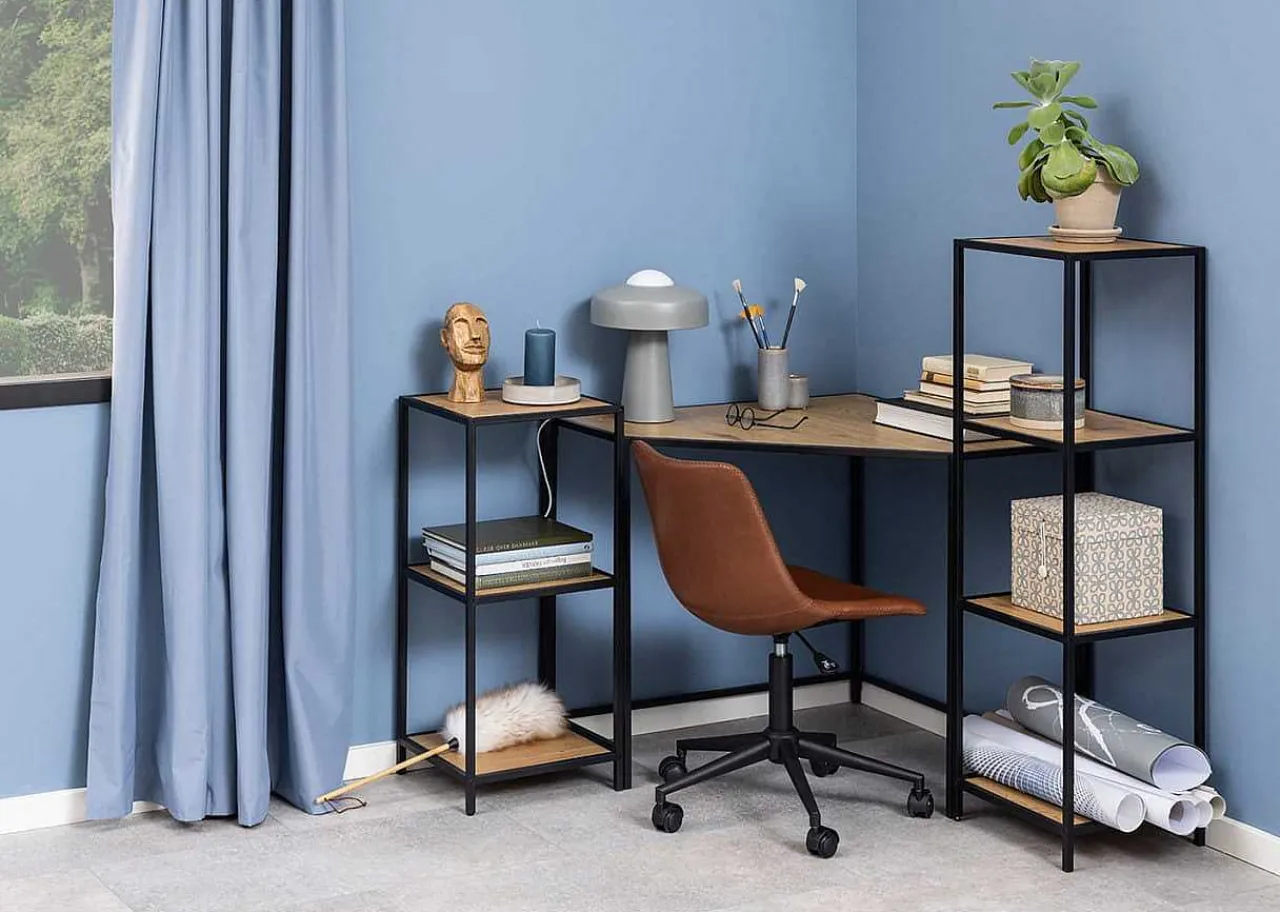 mutoni scandi Eckschreibtisch Multiple Bronx Braun Schwarz 85> Bürotische