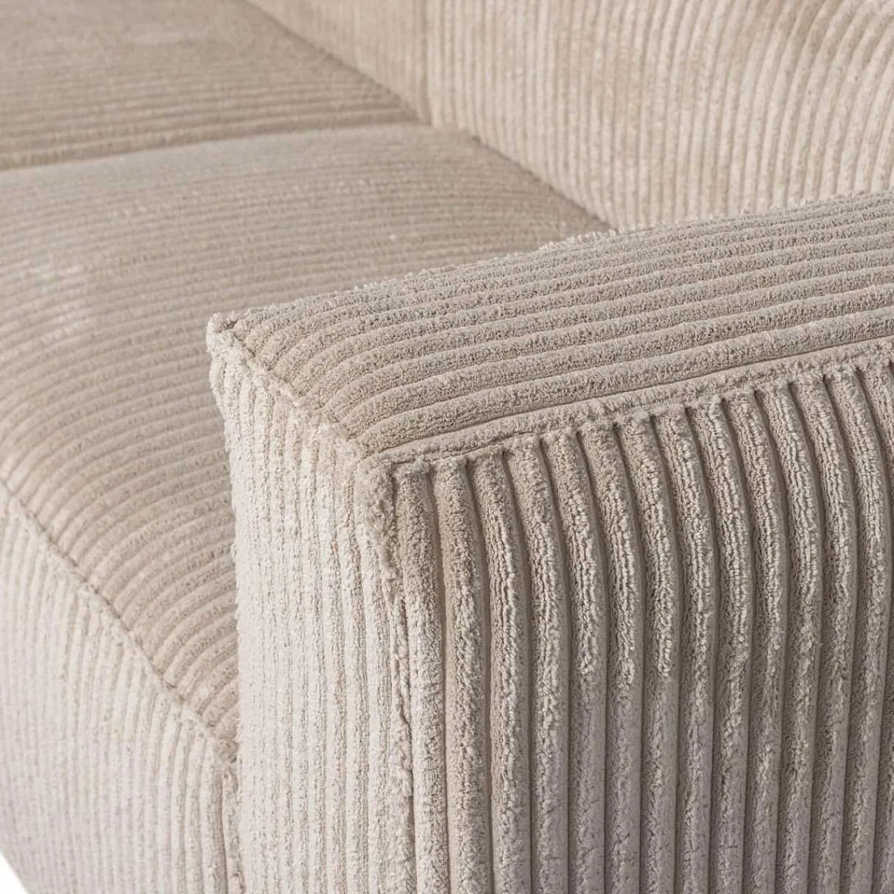 mutoni living Ecksofa Bean Links Hefty Ribcord Travertin 254X178> Ecksofas