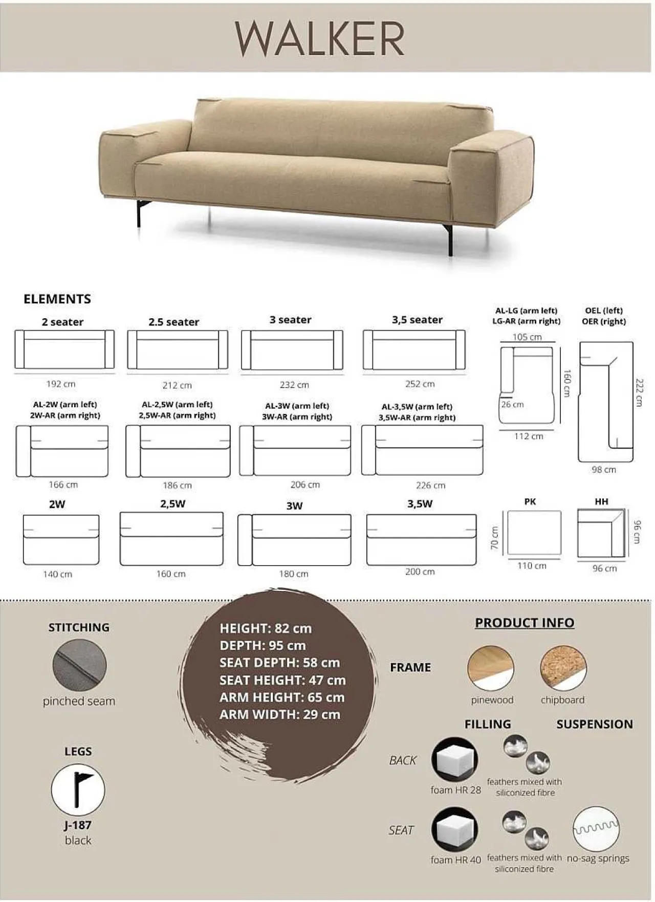 mutoni original Ecksofa Walker Walnut (S-Africa) 278X160> Ecksofas